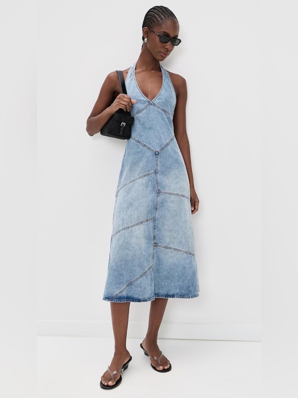 EB Denim Delphi Pieced Halter Dress